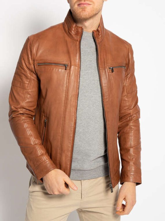 Bugatti Leather Jacket , cognac