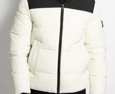 Calvin Klein Quilted Jacket , off-white/black