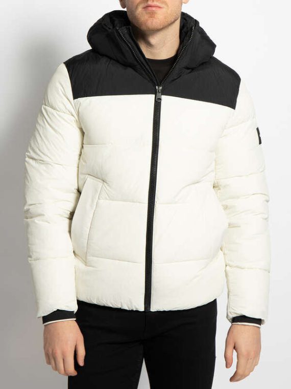 Calvin Klein Quilted Jacket , off-white/black