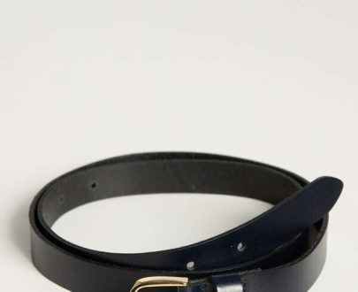 Ashbourn Leather Belt , navy