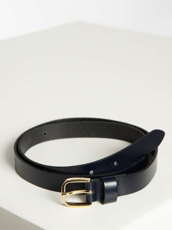 Ashbourn Leather Belt , navy