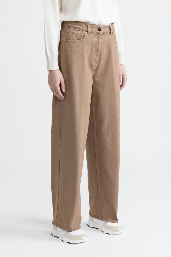 Peserico - Cotton denim baggy trousers