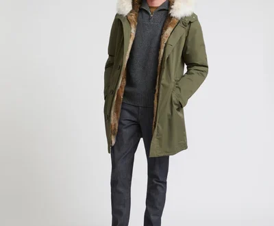 Yves Salomon – Long iconic parka in technical cotton and fur