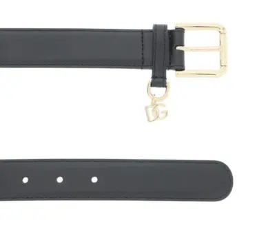 Dolce & Gabbana – Logo Charm Leather Belt