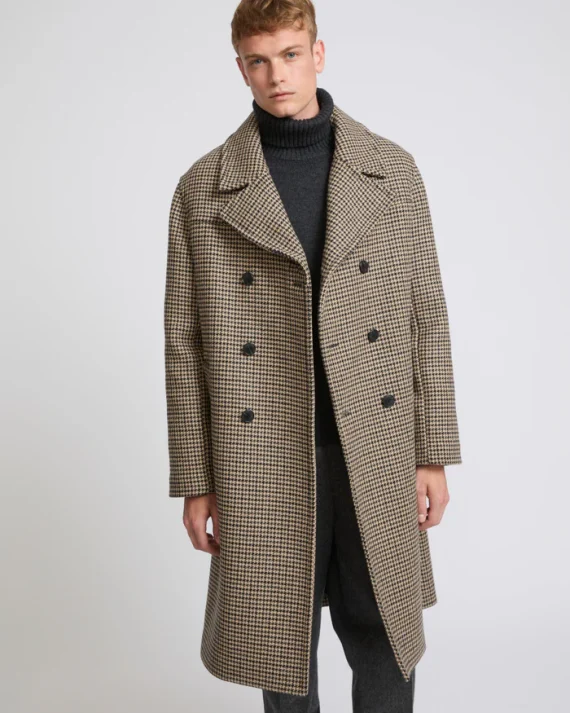 Yves Salomon - Houndstooth woollen fabric coat