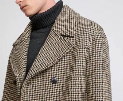 Yves Salomon – Houndstooth woollen fabric coat