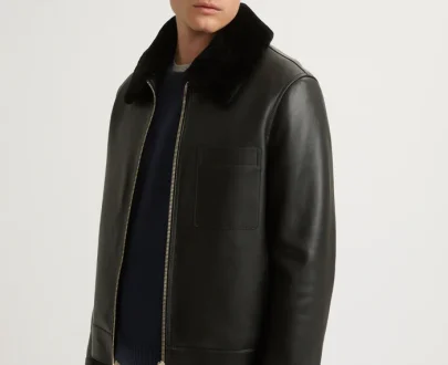 Yves Salomon – Leather jacket with shearling collar