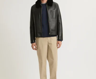 Yves Salomon – Leather jacket with shearling collar