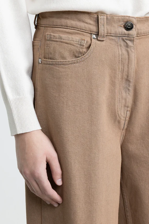 Peserico - Cotton denim baggy trousers - Image 3