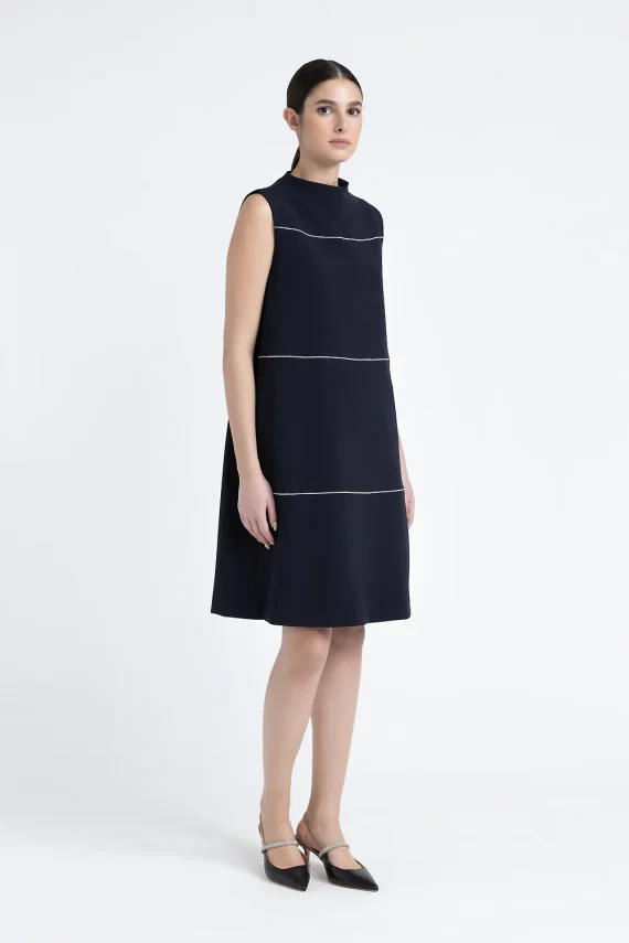 Peserico - A-line midi dress with Punto Luce