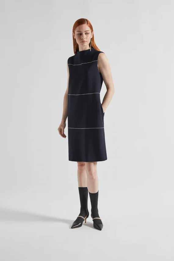 Peserico - A-line midi dress with Punto Luce - Image 2