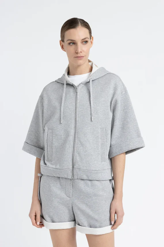 Peserico - Cotton and Lurex hoodie - Image 2