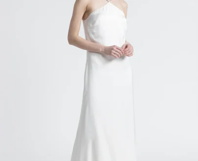 Peserico – Long satin dress with straps