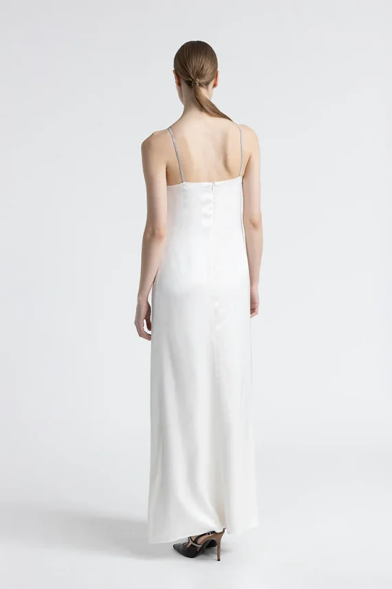 Peserico - Long satin dress with straps - Image 3