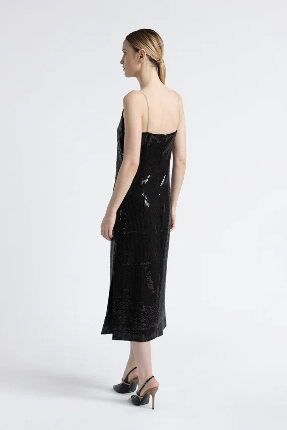 Peserico - Viscose twill midi dress with sequins - Image 3