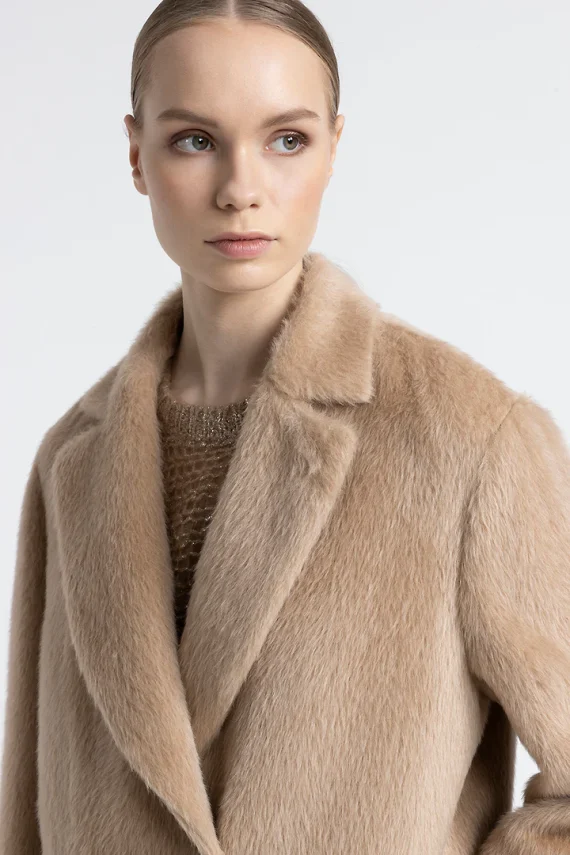 Peserico - Alpaca and wool double-breasted coat - Image 4