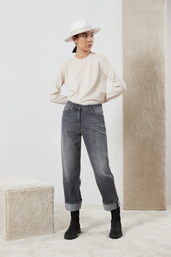 Peserico - Comfort cotton denim trousers - Image 2