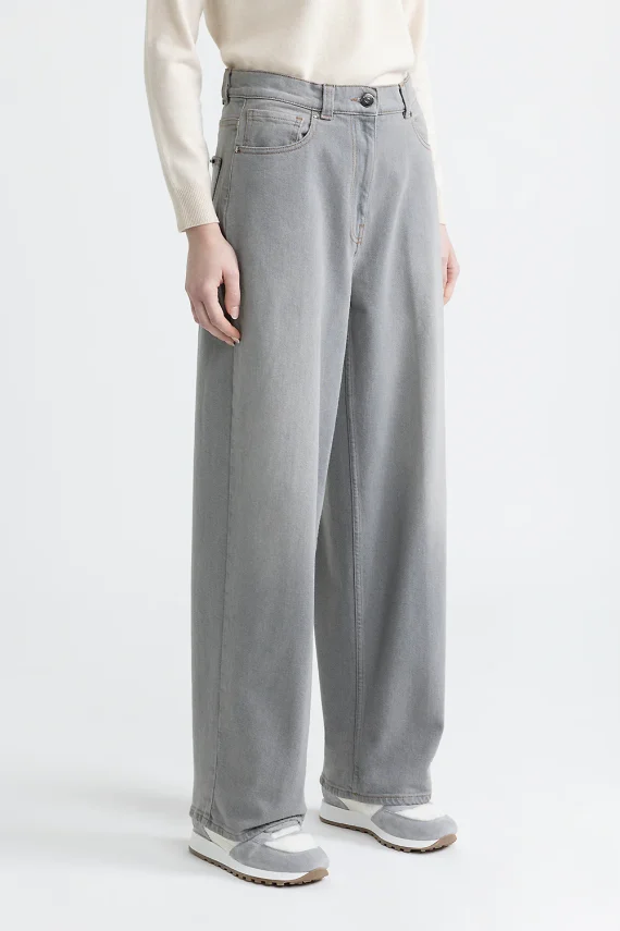 Peserico - Denim baggy oversize trousers