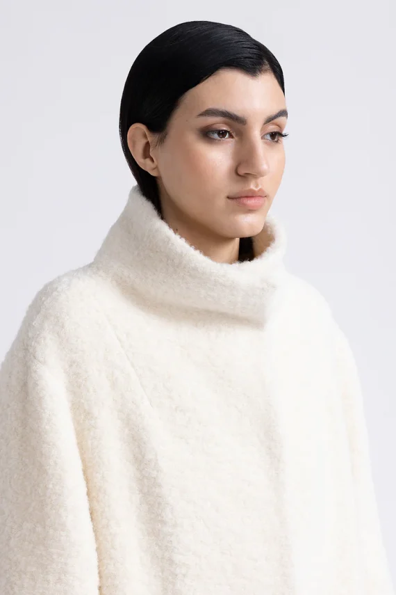 Peserico - Bouclé wool and alpaca coat - Image 4