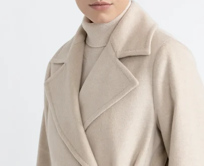 Peserico – Double-breasted coat in pure cashmere cloth