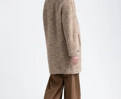 Peserico – Single breastead coat in bouclé wool and alpaca