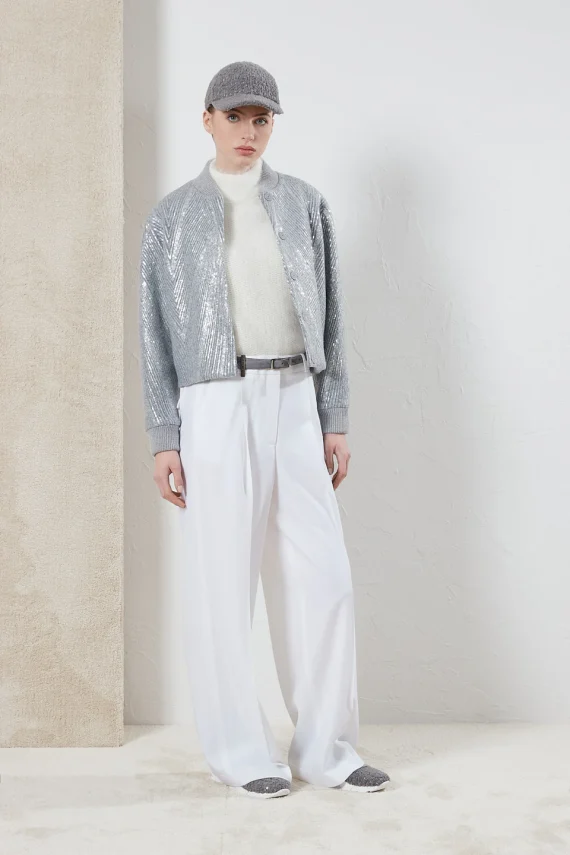 Peserico - Brushed wool jacket with sequin embroidery - Image 3