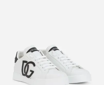 Dolce & Gabbana – Calfskin Portofino sneakers with DG logo