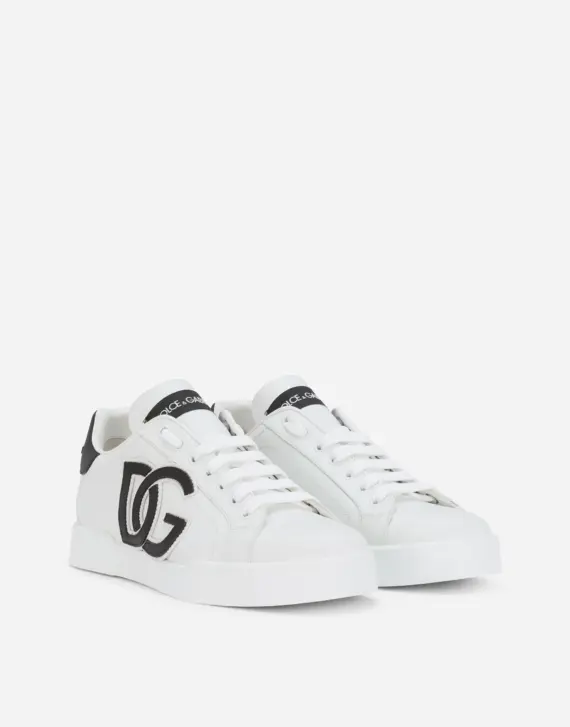 Dolce & Gabbana - Calfskin Portofino sneakers with DG logo - Image 2