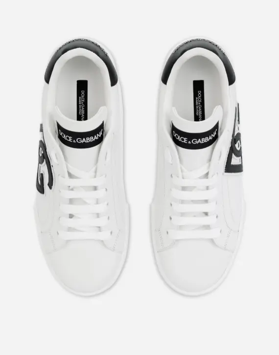 Dolce & Gabbana - Calfskin Portofino sneakers with DG logo - Image 4