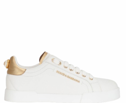 Dolce & Gabbana – White and Gold Portofino Sneakers