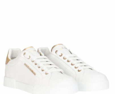 Dolce & Gabbana – White and Gold Portofino Sneakers