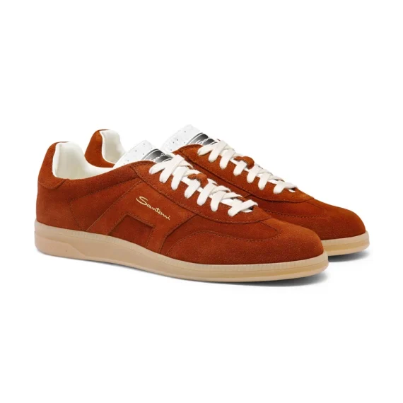 Santoni - Men's brown suede DBS Oly sneaker - Image 3