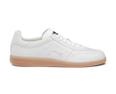 Santoni – Men’s white tumbled leather DBS Oly sneaker