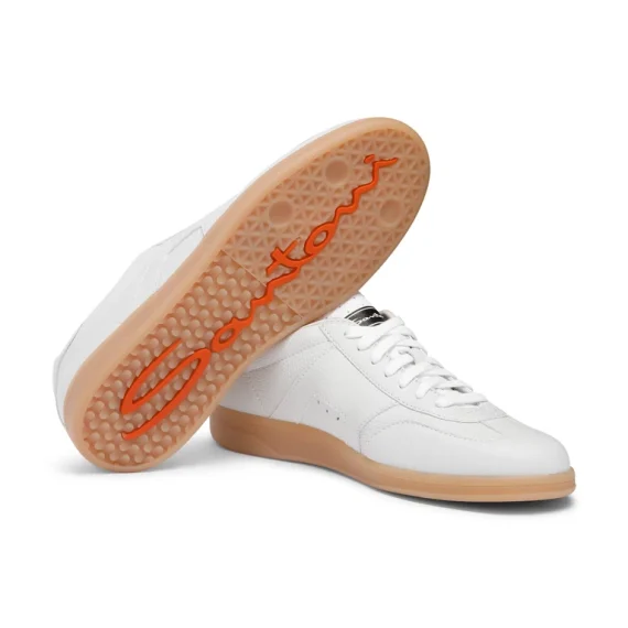 Santoni - Men's white tumbled leather DBS Oly sneaker - Image 4