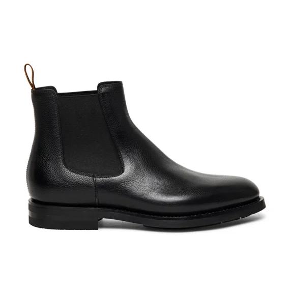 Santoni - Men’s polished black leather Chelsea boot