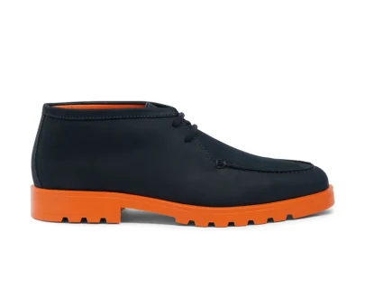 Santoni – Men’s blue and orange nubuck desert boot