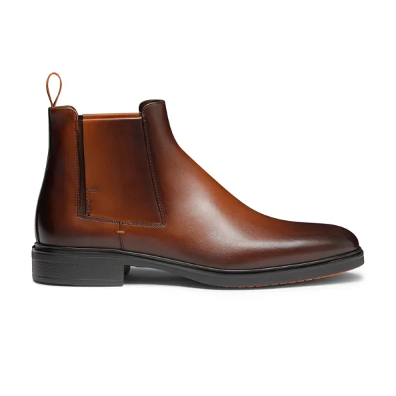 Santoni - Men's dark brown leather Easy boot