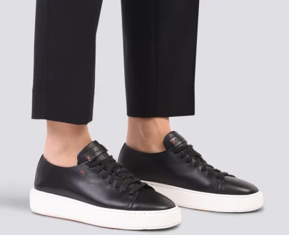 Santoni – Women’s black leather sneaker