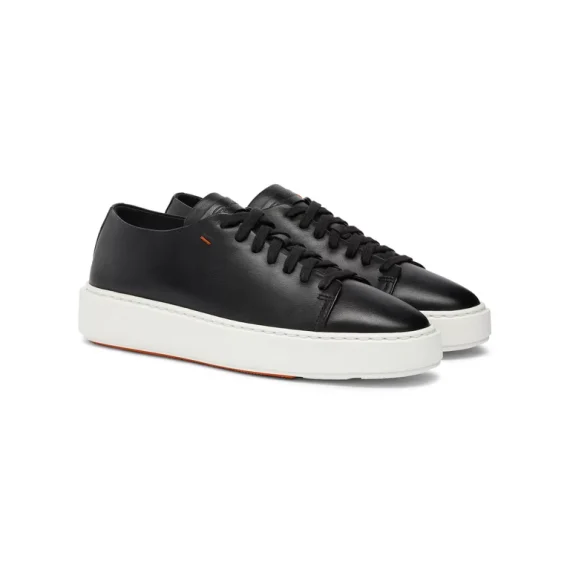 Santoni - Women’s black leather sneaker - Image 3