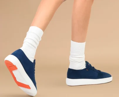 Santoni – Women’s blue suede sneaker