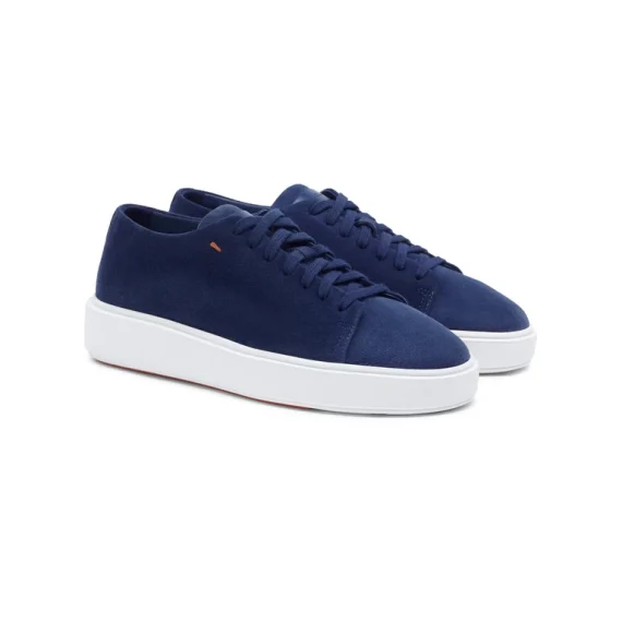 Santoni - Women’s blue suede sneaker - Image 3