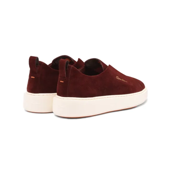 Santoni - Women's burgundy suede slip-on sneaker - Image 4