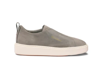 Santoni – Women’s grey suede slip-on sneaker