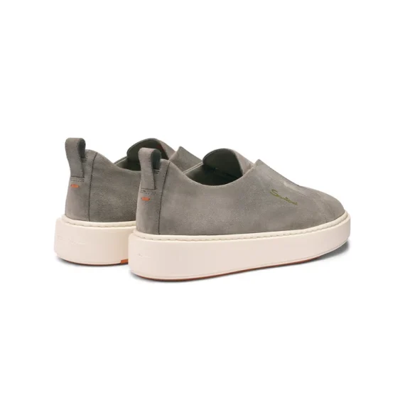 Santoni - Women's grey suede slip-on sneaker - Image 4