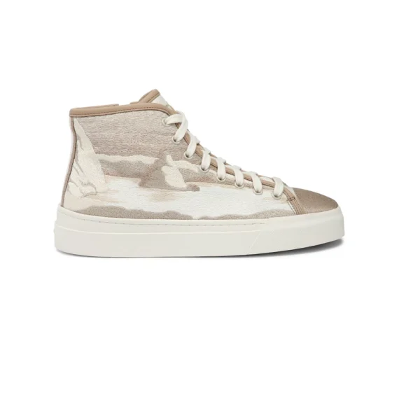 Santoni - Women's beige fabric sneaker