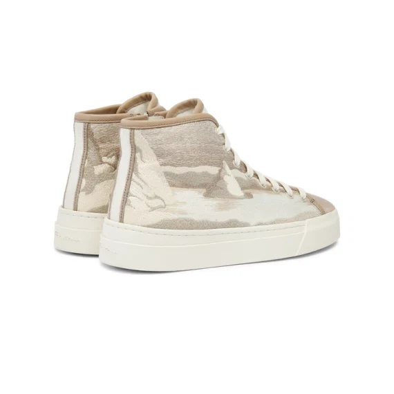 Santoni - Women's beige fabric sneaker - Image 4