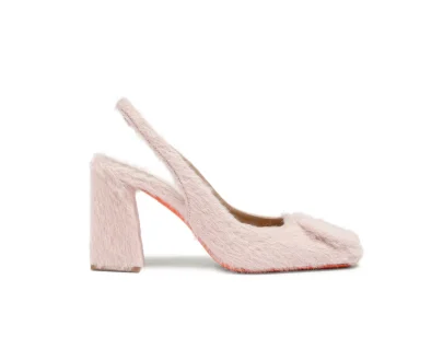 Santoni – Women’s pink wool high-heel pump