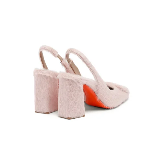 Santoni - Women's pink wool high-heel pump - Image 4