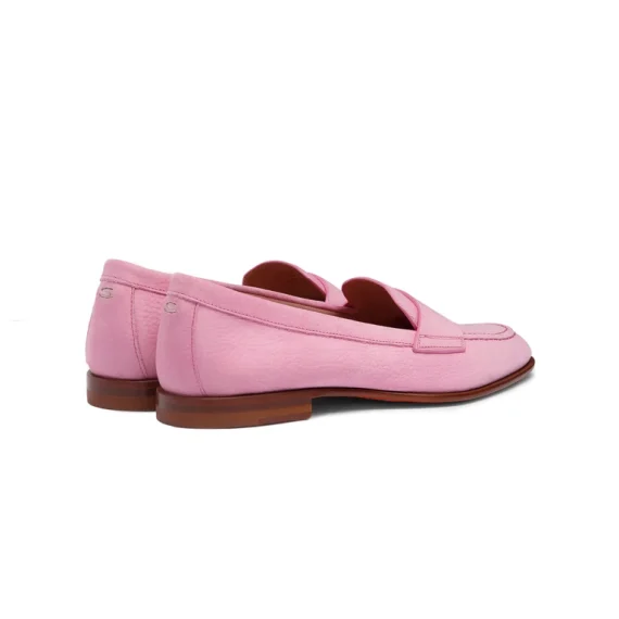 Santoni - Women’s pink nubuck penny loafer - Image 4