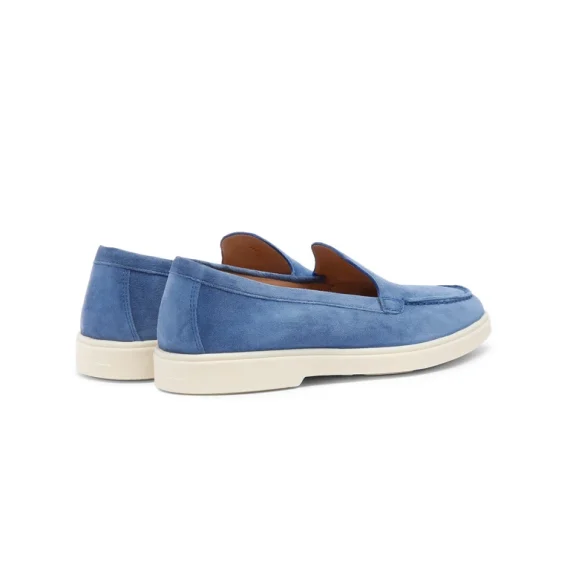 Santoni - Women's blue suede loafer - Image 4